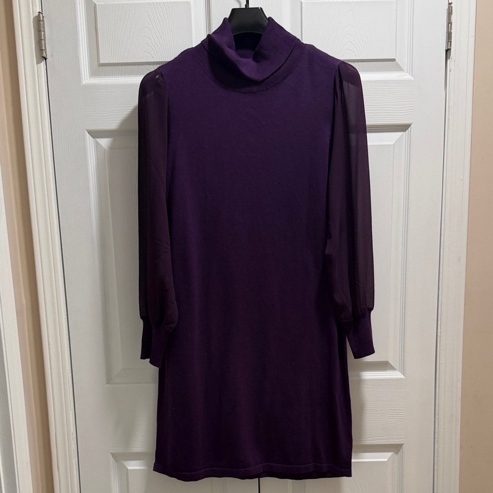 Belle by Kim Gravel Deep Purple Long Sleeve Dress